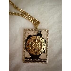 BaubleBar Wheel of Fortune Pendant and Chain, Gold Colored, GUC